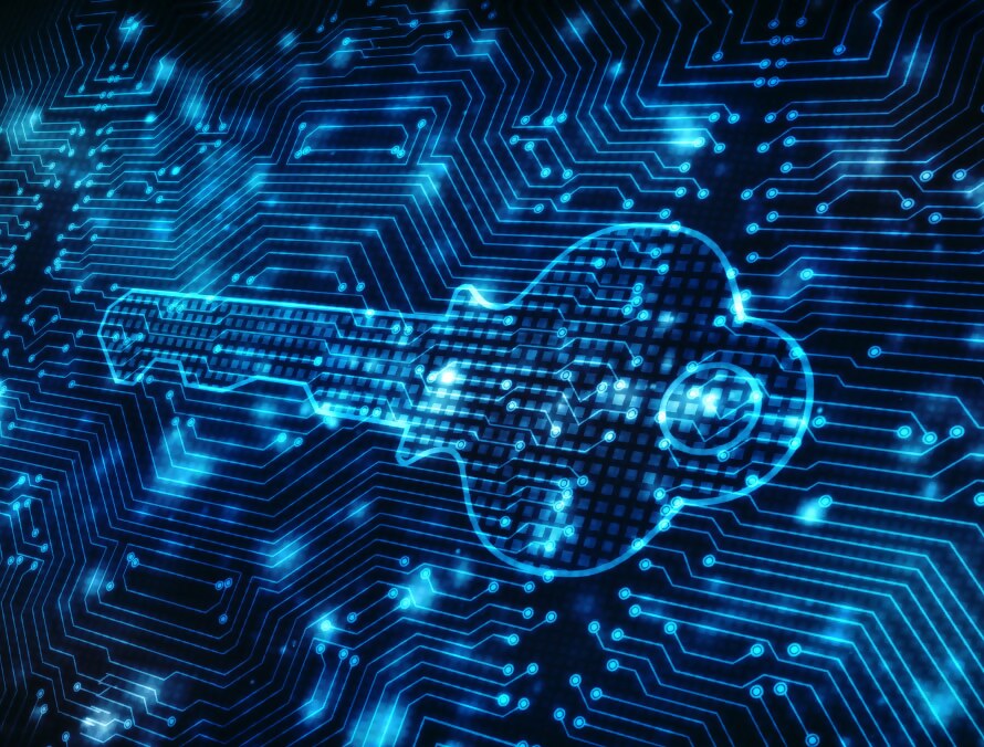 Circuito digitale a forma di chiave